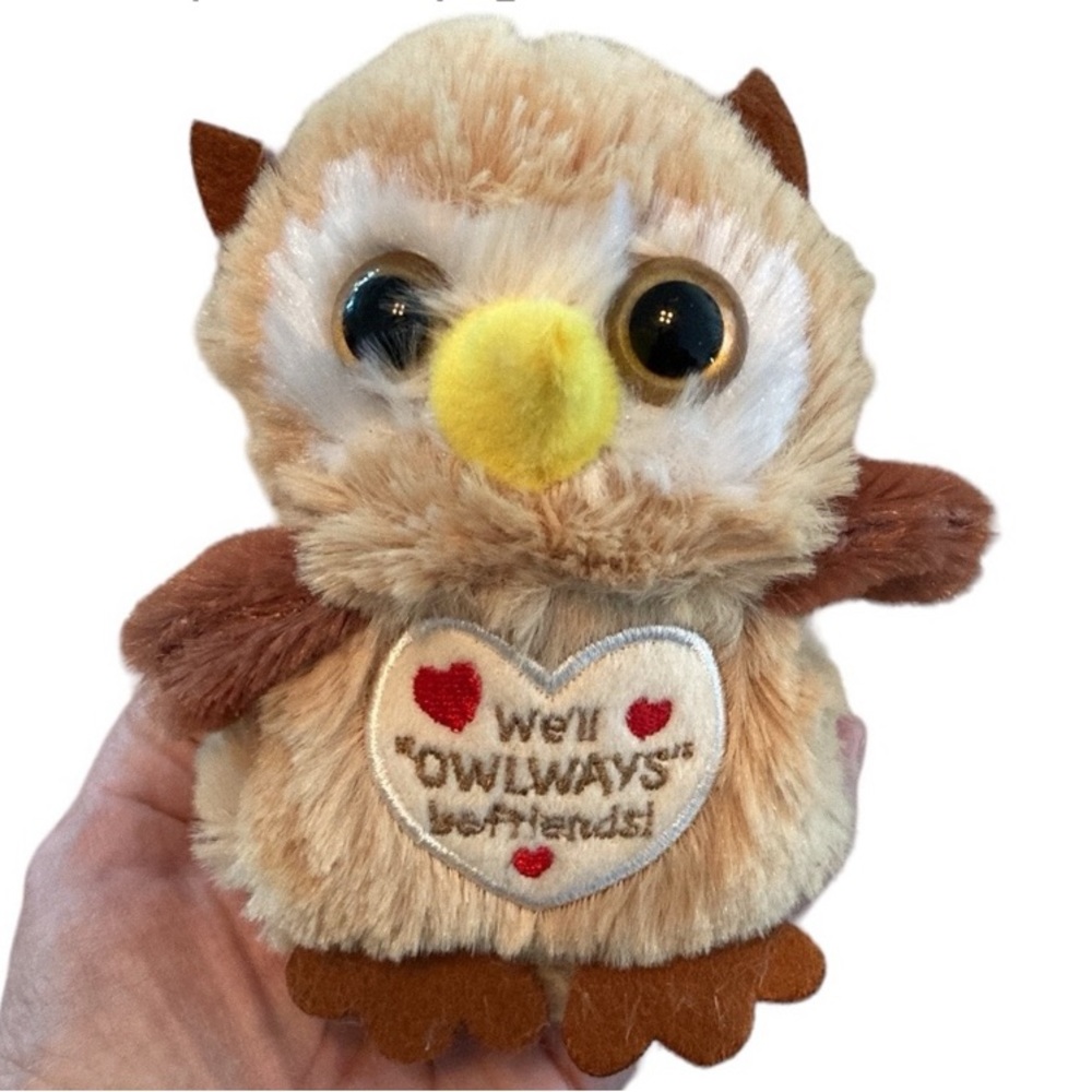Owl plushie NEW embroidered patch We’ll Always be Friends stuffed owl